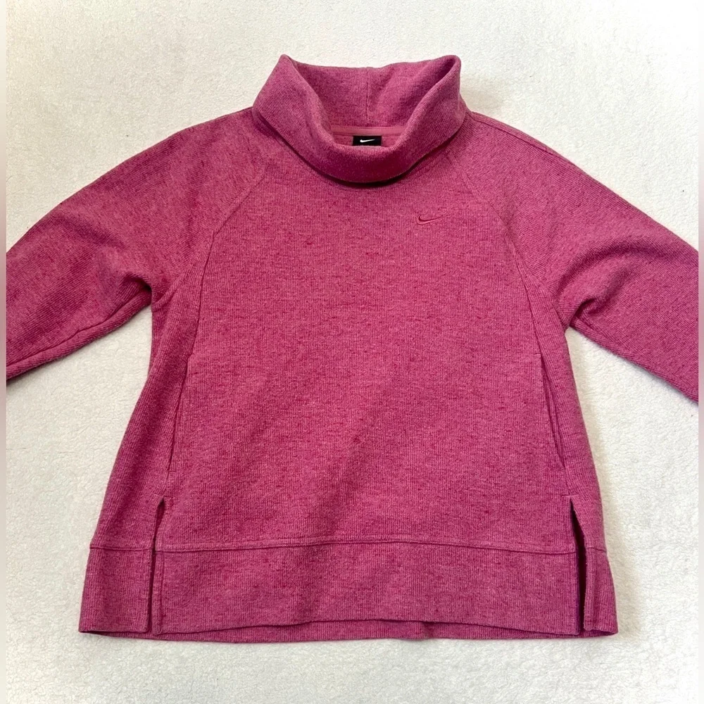 Nike Pink Cowl Neck Pull-Over Sweater - Small